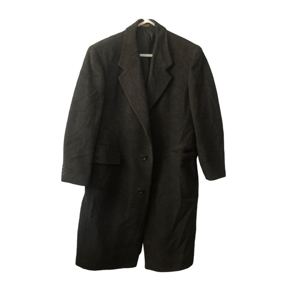VTG Carrier Collection Mens Wool Blend Dark Gray Coat Mid Length Size 38 in … - Picture 1 of 10